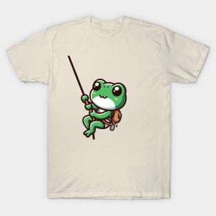 Cute Green frog Abseiling T-Shirt